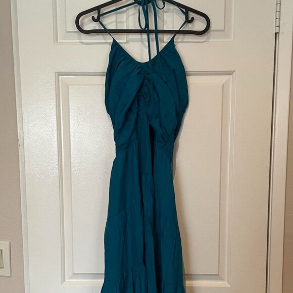 Casual blue halter neck dress - Picture 2 of 3